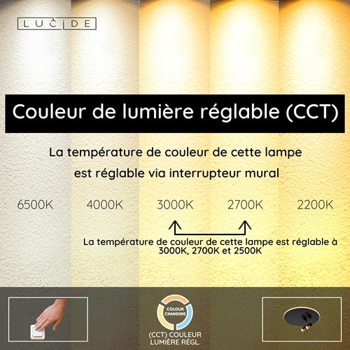 Lucide JUBEL - Plafonnier - Ø 40 cm - LED - CCT - 2500K/3000K - Canon Fusil - USP